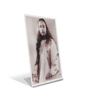 Car Desk/Table Top Paramahansa Yogananda Acrylic L-Style Photo Stand - 2.5x3.5 Inches, Compact and Stylish Spiritual Display