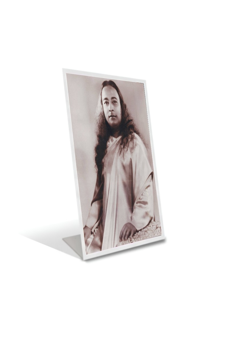 Car Desk/Table Top Paramahansa Yogananda Acrylic L-Style Photo Stand - 2.5x3.5 Inches, Compact and Stylish Spiritual Display