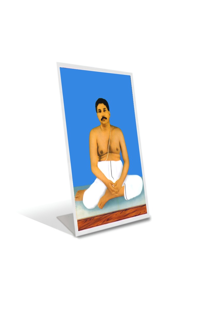 Car Desk/Table Top Sri Sri Sri Thakur Anukul Acrylic L-Style Photo Stand - 2.5x3.5 Inches, Compact and Stylish Spiritual Display