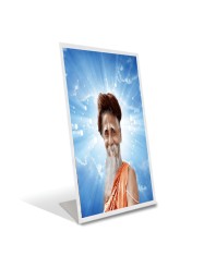 Car Desk/Table Top Sri Sri Sitaramdas Omkarnath Acrylic L-Style Photo Stand - 2.5x3.5 Inches, Compact and Stylish Spiritual Display
