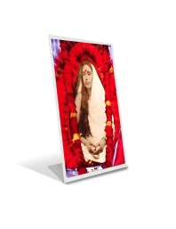 Car Desk/Table Top Devi Sarada Maa Acrylic L-Style Photo Stand - 2.5x3.5 Inches, Compact and Stylish Spiritual Display