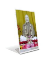 Car Desk/Table Top Shri Ramkrishna Acrylic L-Style Photo Stand - 2.5x3.5 Inches, Compact and Stylish Spiritual Display