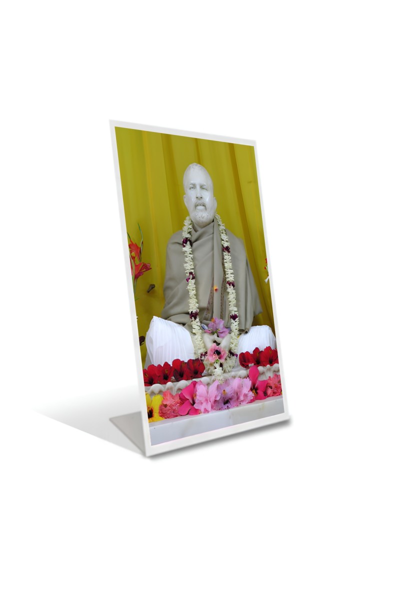 Car Desk/Table Top Shri Ramkrishna Acrylic L-Style Photo Stand - 2.5x3.5 Inches, Compact and Stylish Spiritual Display