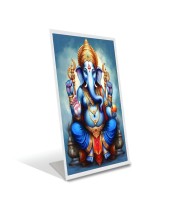 Car Desk/Table Top Lord Ganesh Acrylic L-Style Photo Stand - 2.5x3.5 Inches, Compact and Stylish Spiritual Display