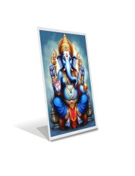 Car Desk/Table Top Lord Ganesh Acrylic L-Style Photo Stand - 2.5x3.5 Inches, Compact and Stylish Spiritual Display