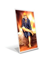 Car Desk/Table Top Shirdi Sai Baba Acrylic L-Style Photo Stand - 2.5x3.5 Inches, Compact and Stylish Spiritual Display
