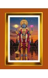 Lord vishnu Golden Photo Frame - 10x14 Inches | Elegant Wooden Frame for Home, Office & Temple Decoration | Spiritual Wall & Table Decor and Gift Item