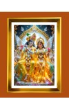 Divine Radha Krishna Golden Photo Frame - 10x14 Inches | Elegant Wooden Frame for Home, Office & Temple Decoration | Spiritual Wall & Table Decor and Gift Item