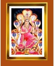 Maa Manasha Golden Photo Frame - 10x14 Inches | Elegant Wooden Frame for Home, Office & Temple Decoration | Spiritual Wall & Table Decor and Gift Item
