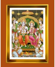 Ram Darbar Golden Photo Frame - 10x14 Inches | Elegant Wooden Frame for Home, Office & Temple Decoration | Spiritual Wall & Table Decor and Gift Item