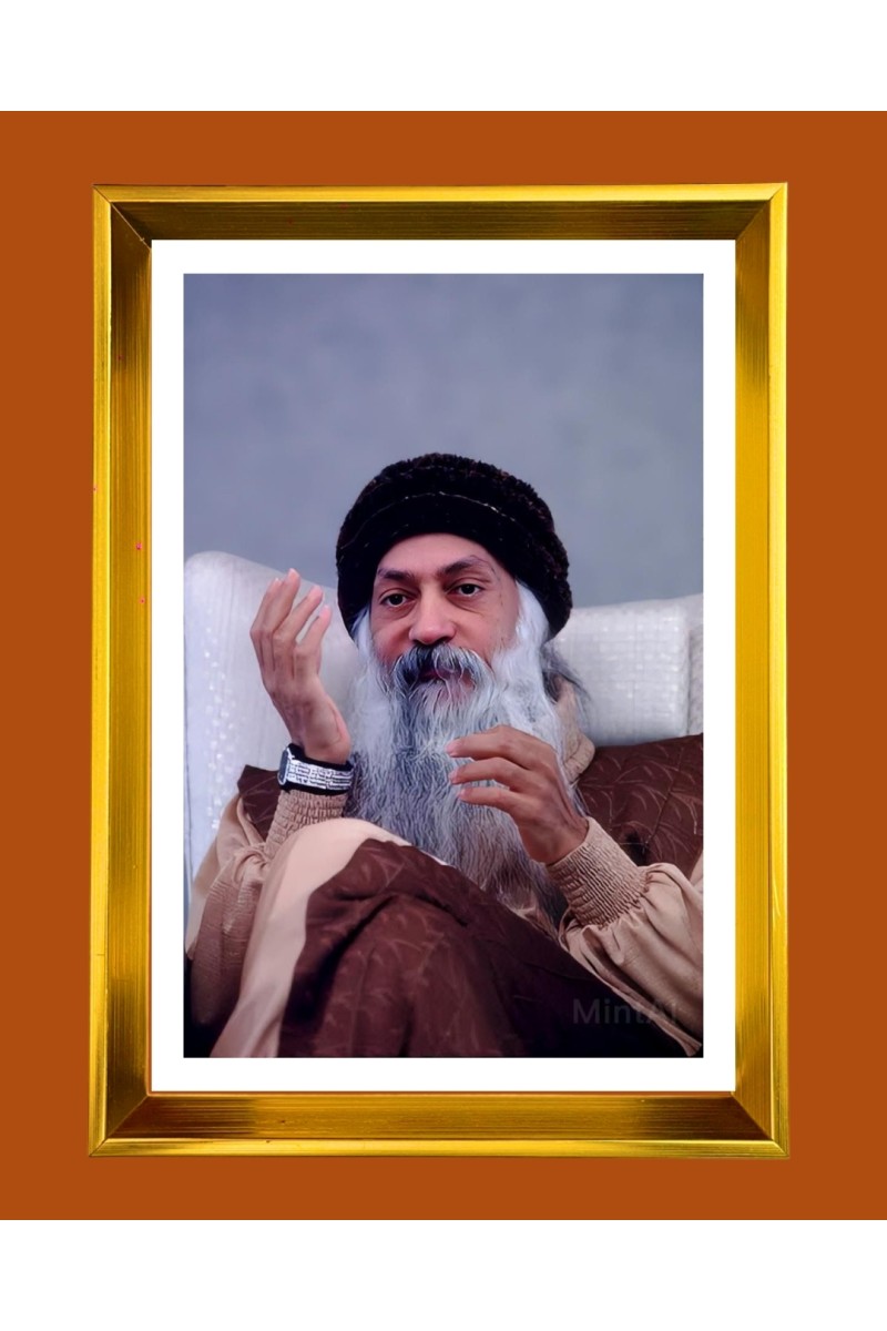 Osho Golden Photo Frame - 10x14 Inches | Elegant Wooden Frame for Home, Office & Temple Decoration | Spiritual Wall & Table Decor and Gift Item