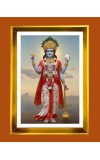 Lord Vishnu Golden Photo Frame - 10x14 Inches | Elegant Wooden Frame for Home, Office & Temple Decoration | Spiritual Wall & Table Decor and Gift Item