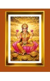 Maa Lakhsmi Golden Photo Frame - 10x14 Inches | Elegant Wooden Frame for Home, Office & Temple Decoration | Spiritual Wall & Table Decor and Gift Item