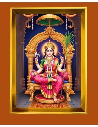 Tripura Sundari Golden Photo Frame - 10x14 Inches | Elegant Wooden Frame for Home, Office & Temple Decoration | Spiritual Wall & Table Decor and Gift Item