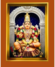 Mariamman Golden Photo Frame - 10x14 Inches | Elegant Wooden Frame for Home, Office & Temple Decoration | Spiritual Wall & Table Decor and Gift Item