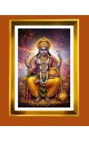 Lord Kubera Golden Photo Frame - 10x14 Inches | Elegant Wooden Frame for Home, Office & Temple Decoration | Spiritual Wall & Table Decor and Gift Item