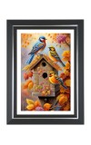 Bird House Photo Frame | 10x14 Inch Black Designer Wall & Table Frame | Perfect for Gifting & Home Decor