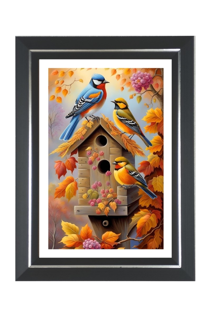 Bird House Photo Frame | 10x14 Inch Black Designer Wall & Table Frame | Perfect for Gifting & Home Decor