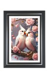Two Love birds Photo Frame | 10x14 Inch Black Designer Wall & Table Frame | Perfect for Gifting & Home Decor
