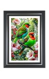 Parrot lovebirds  Photo Frame | 10x14 Inch Black Designer Wall & Table Frame | Perfect for Gifting & Home Decor