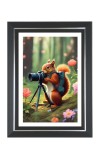 Squirrel Photo Frame | 10x14 Inch Black Designer Wall & Table Frame | Perfect for Gifting & Home Decor