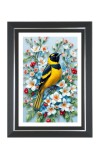 American Gold Finch Photo Frame | 10x14 Inch Black Designer Wall & Table Frame | Perfect for Gifting & Home Decor