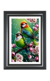 Paradise Flycatcher Photo Frame | 10x14 Inch Black Designer Wall & Table Frame | Perfect for Gifting & Home Decor
