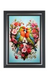 Rosy-faced lovebird Photo Frame | 10x14 Inch Black Designer Wall & Table Frame | Perfect for Gifting & Home Decor