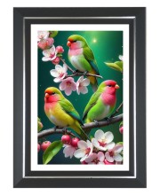 Small Parrot Photo Frame | 10x14 Inch Black Designer Wall & Table Frame | Perfect for Gifting & Home Decor