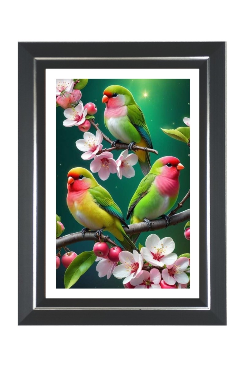 Small Parrot Photo Frame | 10x14 Inch Black Designer Wall & Table Frame | Perfect for Gifting & Home Decor