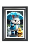 Rabbit and Duck Photo Frame | 10x14 Inch Black Designer Wall & Table Frame | Perfect for Gifting & Home Decor