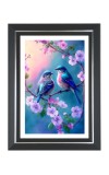 Plum-headed Parakeets Photo Frame | 10x14 Inch Black Designer Wall & Table Frame | Perfect for Gifting & Home Decor