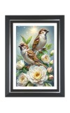 Two Birds Sparrows Photo Frame | 10x14 Inch Black Designer Wall & Table Frame | Perfect for Gifting & Home Decor