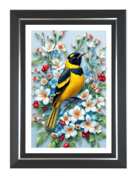 American Goldfinch Photo Frame | 10x14 Inch Black Designer Wall & Table Frame | Perfect for Gifting & Home Decor