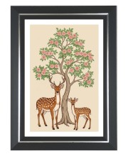 Deer and a fawn Photo Frame | 10x14 Inch Black Designer Wall & Table Frame | Perfect for Gifting & Home Decor