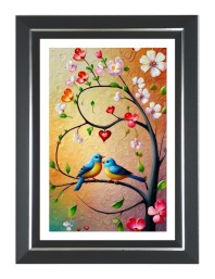 Parakeets Photo Frame | 10x14 Inch Black Designer Wall & Table Frame | Perfect for Gifting & Home Decor