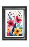 Flower Scenery for Home Photo Frame | 10x14 Inch Black Designer Wall & Table Frame | Perfect for Gifting & Home Decor