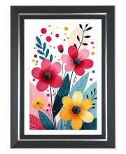 Flower Scenery for Home Photo Frame | 10x14 Inch Black Designer Wall & Table Frame | Perfect for Gifting & Home Decor