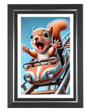 Squirrel Photo Frame | 10x14 Inch Black Designer Wall & Table Frame | Perfect for Gifting & Home Decor