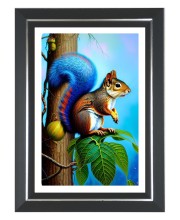 Squirrel Photo Frame | 10x14 Inch Black Designer Wall & Table Frame | Perfect for Gifting & Home Decor