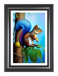 Squirrel Photo Frame | 10x14 Inch Black Designer Wall & Table Frame | Perfect for Gifting & Home Decor