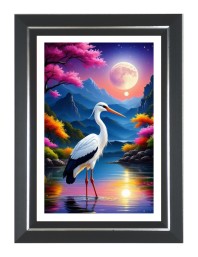 Swan Photo Frame | 10x14 Inch Black Designer Wall & Table Frame | Perfect for Gifting & Home Decor