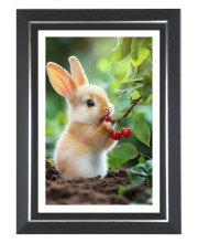 Cute Bunny Rabbit Photo Frame | 10x14 Inch Black Designer Wall & Table Frame | Perfect for Gifting & Home Decor