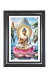 Lord Buddha Photo Frame | 10x14 Inch Black Designer Wall & Table Frame | Perfect for Gifting & Home Decor