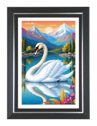 Swan Photo Frame | 10x14 Inch Black Designer Wall & Table Frame | Perfect for Gifting & Home Decor