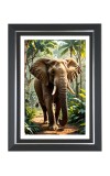 Elephant Photo Frame | 10x14 Inch Black Designer Wall & Table Frame | Perfect for Gifting & Home Decor