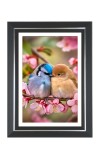 Lovebirds on a Branch Photo Frame | 10x14 Inch Black Designer Wall & Table Frame | Perfect for Gifting & Home Decor