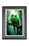 Parrots Photo Frame | 10x14 Inch Black Designer Wall & Table Frame | Perfect for Gifting & Home Decor