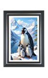 Penguins Photo Frame | 10x14 Inch Black Designer Wall & Table Frame | Perfect for Gifting & Home Decor