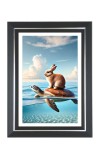 Rabbit and Tortoise Photo Frame | 10x14 Inch Black Designer Wall & Table Frame | Perfect for Gifting & Home Decor